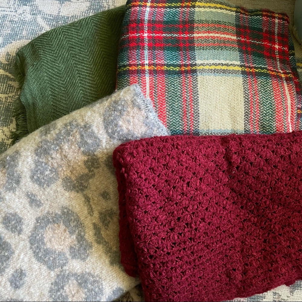 Scarves Blanket Infinity Fringe Leopard Plaid